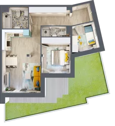 3 pokoje, mieszkanie 63,28 m², parter, oferta nr B2, ul. Stawowa ABC, Kraków, Prądnik Biały, Bronowice Wielkie, ul. Stawowa 246/246A/246B