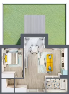 2 pokoje, mieszkanie 52,92 m², parter, oferta nr C2, ul. Stawowa ABC, Kraków, Prądnik Biały, Bronowice Wielkie, ul. Stawowa 246/246A/246B