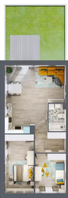 3 pokoje, mieszkanie 67,37 m², parter, oferta nr C1, ul. Stawowa ABC, Kraków, Prądnik Biały, Bronowice Wielkie, ul. Stawowa 246/246A/246B