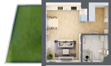 1 pokój, mieszkanie 33,59 m², parter, oferta nr 6, Centralna 51C, Kraków, Czyżyny, ul. Centralna