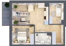 3 pokoje, mieszkanie 50,94 m², piętro 1, oferta nr 7, Centralna 51C, Kraków, Czyżyny, ul. Centralna