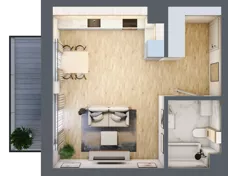 1 pokój, mieszkanie 33,71 m², piętro 1, oferta nr 12, Centralna 51C, Kraków, Czyżyny, ul. Centralna