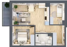 3 pokoje, mieszkanie 50,94 m², piętro 2, oferta nr 13, Centralna 51C, Kraków, Czyżyny, ul. Centralna
