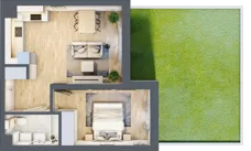 2 pokoje, mieszkanie 40,62 m², parter, oferta nr 38, Centralna 51C, Kraków, Czyżyny, ul. Centralna