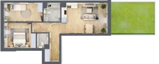 3 pokoje, mieszkanie 64,43 m², parter, oferta nr 57, Centralna 51C, Kraków, Czyżyny, ul. Centralna