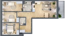 4 pokoje, mieszkanie 76,22 m², piętro 3, oferta nr 69, Centralna 51C, Kraków, Czyżyny, ul. Centralna