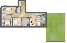 4 pokoje, mieszkanie 62,30 m², parter, oferta nr 40, Centralna 51C, Kraków, Czyżyny, ul. Centralna