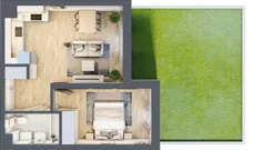 2 pokoje, mieszkanie 40,47 m², parter, oferta nr 78, Centralna 51C, Kraków, Czyżyny, ul. Centralna