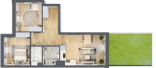 3 pokoje, mieszkanie 69,86 m², parter, oferta nr 80, Centralna 51C, Kraków, Czyżyny, ul. Centralna