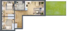 3 pokoje, mieszkanie 62,07 m², parter, oferta nr 37, Centralna 51C, Kraków, Czyżyny, ul. Centralna