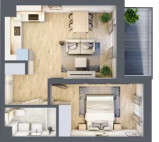 2 pokoje, mieszkanie 40,47 m², piętro 1, oferta nr 82, Centralna 51C, Kraków, Czyżyny, ul. Centralna