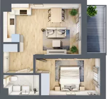 2 pokoje, mieszkanie 40,47 m², piętro 3, oferta nr 90, Centralna 51C, Kraków, Czyżyny, ul. Centralna