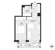 2 pokoje, mieszkanie 37,80 m², piętro 6, oferta nr mieszkanie 69, Bytkowska 3.0, Katowice, Wełnowiec-Józefowiec, ul. Bytkowska