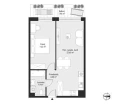 2 pokoje, mieszkanie 45,33 m², parter, oferta nr mieszkanie 6, Bytkowska 3.0, Katowice, Wełnowiec-Józefowiec, ul. Bytkowska