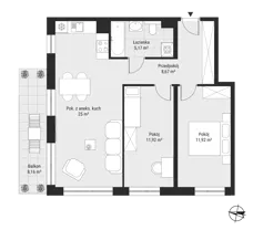 3 pokoje, mieszkanie 63,83 m², piętro 3, oferta nr mieszkanie 32, Bytkowska 3.0, Katowice, Wełnowiec-Józefowiec, ul. Bytkowska