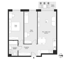 3 pokoje, mieszkanie 67,73 m², piętro 2, oferta nr mieszkanie 26, Bytkowska 3.0, Katowice, Wełnowiec-Józefowiec, ul. Bytkowska