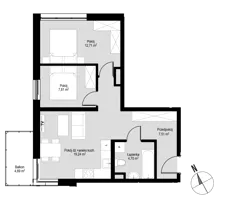 3 pokoje, mieszkanie 51,97 m², piętro 4, oferta nr mieszkanie 37, Łepkowskiego 11, Kraków, Prądnik Czerwony, ul. Łepkowskiego 11