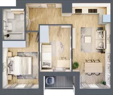 3 pokoje, mieszkanie 49,63 m², piętro 7, oferta nr mieszkanie G1-56, Piasta Park VI, Kraków, Mistrzejowice, Osiedle Piastów, Osiedle Piastów 63