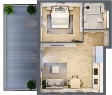 2 pokoje, mieszkanie 41,60 m², parter, oferta nr mieszkanie A0.4, Enklawa Bukowa, Kraków, Podgórze, Rybitwy, ul. Bukowa 67