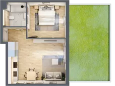2 pokoje, mieszkanie 41,60 m², parter, oferta nr mieszkanie A0.20, Enklawa Bukowa, Kraków, Podgórze, Rybitwy, ul. Bukowa 67