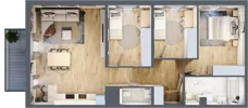 4 pokoje, mieszkanie 81,83 m², piętro 1, oferta nr mieszkanie A1.9, Enklawa Bukowa, Kraków, Podgórze, Rybitwy, ul. Bukowa 67