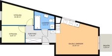 3 pokoje, mieszkanie 52,82 m², piętro 3, oferta nr C3.11, Enklawa Bukowa II, Kraków, Podgórze, Rybitwy, ul. Bukowa 65 i 69
