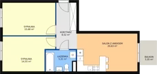 3 pokoje, mieszkanie 64,69 m², piętro 2, oferta nr C2.13, Enklawa Bukowa II, Kraków, Podgórze, Rybitwy, ul. Bukowa 65 i 69