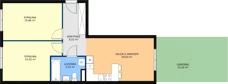3 pokoje, mieszkanie 64,69 m², parter, oferta nr C0.12, Enklawa Bukowa II, Kraków, Podgórze, Rybitwy, ul. Bukowa 65 i 69