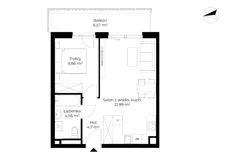 2 pokoje, mieszkanie 41,10 m², piętro 1, oferta nr B12-M09, Krzemienna, Katowice, Osiedle Paderewskiego-Muchowiec, Muchowiec, ul. Krzemienna