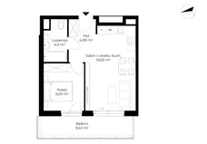 2 pokoje, mieszkanie 43,79 m², parter, oferta nr B11-M12, Krzemienna, Katowice, Osiedle Paderewskiego-Muchowiec, Muchowiec, ul. Krzemienna