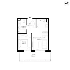 2 pokoje, mieszkanie 38,51 m², piętro 1, oferta nr B11-M19, Krzemienna, Katowice, Osiedle Paderewskiego-Muchowiec, Muchowiec, ul. Krzemienna