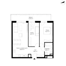 3 pokoje, mieszkanie 63,64 m², piętro 2, oferta nr B11-M28, Krzemienna, Katowice, Osiedle Paderewskiego-Muchowiec, Muchowiec, ul. Krzemienna