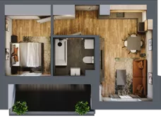 2 pokoje, mieszkanie 39,34 m², piętro 1, oferta nr 7, Złote Kaskady III, Białystok, Horodniany 14