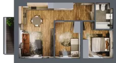 3 pokoje, mieszkanie 52,42 m², piętro 2, oferta nr 19, Złote Kaskady III, Białystok, Horodniany 14