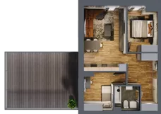 3 pokoje, mieszkanie 53,57 m², piętro 1, oferta nr 11, Złote Kaskady III, Białystok, Horodniany 14
