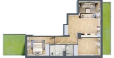 3 pokoje, mieszkanie 60,71 m², parter, oferta nr RM/2A/D/0/1, Rytm Mokotowa, Warszawa, Mokotów, Augustówka, ul. Antoniewska / Piramowicza