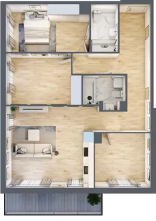 4 pokoje, mieszkanie 87,20 m², piętro 1, oferta nr RM/2A/F/1/2, Rytm Mokotowa, Warszawa, Mokotów, Augustówka, ul. Antoniewska / Piramowicza