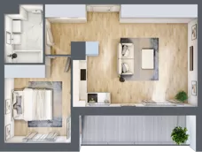 2 pokoje, mieszkanie 47,00 m², piętro 2, oferta nr PPO/M/A/2/1, Port Popowice IVa, Wrocław, Pilczyce-Kozanów-Popowice Północne, Popowice, ul. Białowieska