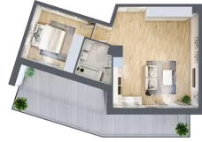 2 pokoje, mieszkanie 49,24 m², piętro 1, oferta nr PPO/M/B/1/8, Port Popowice IVa, Wrocław, Pilczyce-Kozanów-Popowice Północne, Popowice, ul. Białowieska