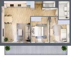 3 pokoje, mieszkanie 60,51 m², piętro 1, oferta nr PPO/M/B/1/6, Port Popowice IVa, Wrocław, Pilczyce-Kozanów-Popowice Północne, Popowice, ul. Białowieska