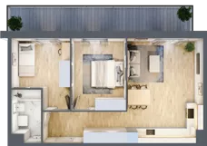 3 pokoje, mieszkanie 59,24 m², piętro 1, oferta nr PPO/P/A/1/6, Port Popowice IVa, Wrocław, Pilczyce-Kozanów-Popowice Północne, Popowice, ul. Białowieska