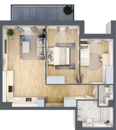 3 pokoje, mieszkanie 60,38 m², piętro 3, oferta nr PPO/P/A/3/9, Port Popowice IVa, Wrocław, Pilczyce-Kozanów-Popowice Północne, Popowice, ul. Białowieska