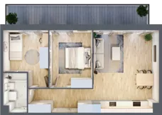 3 pokoje, mieszkanie 61,03 m², piętro 1, oferta nr PPO/P/A/1/5, Port Popowice IVa, Wrocław, Pilczyce-Kozanów-Popowice Północne, Popowice, ul. Białowieska