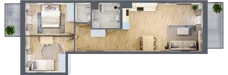 3 pokoje, mieszkanie 62,82 m², piętro 2, oferta nr PPO/P/B/2/2, Port Popowice IVa, Wrocław, Pilczyce-Kozanów-Popowice Północne, Popowice, ul. Białowieska