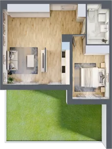 2 pokoje, mieszkanie 52,06 m², parter, oferta nr MLAAB/B/0/1, Metro Life Apartamenty, Warszawa, Bemowo, Chrzanów, ul. Rayskiego