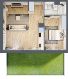 2 pokoje, mieszkanie 48,22 m², parter, oferta nr RM/1B/H/0/2, Rytm Mokotowa 1B, Warszawa, Mokotów, Augustówka, ul. Antoniewska / Piramowicza