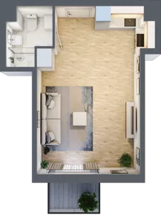 1 pokój, mieszkanie 32,76 m², piętro 1, oferta nr RM/1B/M/1/1, Rytm Mokotowa 1B, Warszawa, Mokotów, Augustówka, ul. Antoniewska / Piramowicza