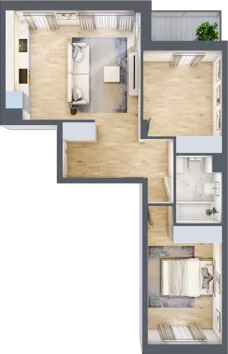 3 pokoje, mieszkanie 61,69 m², piętro 4, oferta nr RM/1B/I/4/1, Rytm Mokotowa 1B, Warszawa, Mokotów, Augustówka, ul. Antoniewska / Piramowicza