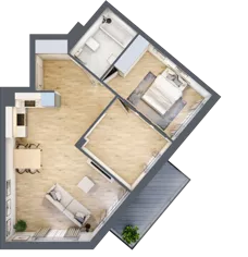 3 pokoje, mieszkanie 64,29 m², piętro 1, oferta nr RM/1B/L/1/5, Rytm Mokotowa 1B, Warszawa, Mokotów, Augustówka, ul. Antoniewska / Piramowicza