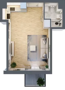 1 pokój, mieszkanie 32,58 m², piętro 1, oferta nr RM/1B/L/1/7, Rytm Mokotowa 1B, Warszawa, Mokotów, Augustówka, ul. Antoniewska / Piramowicza